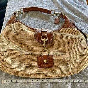 Coach Straw Shoulder Purse